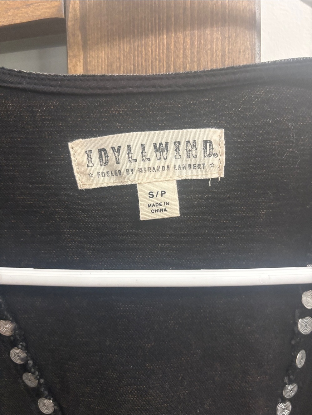 Idyllwind Edgy Black Studded Denim Vest - Stud Accent - Picture 2 of 3